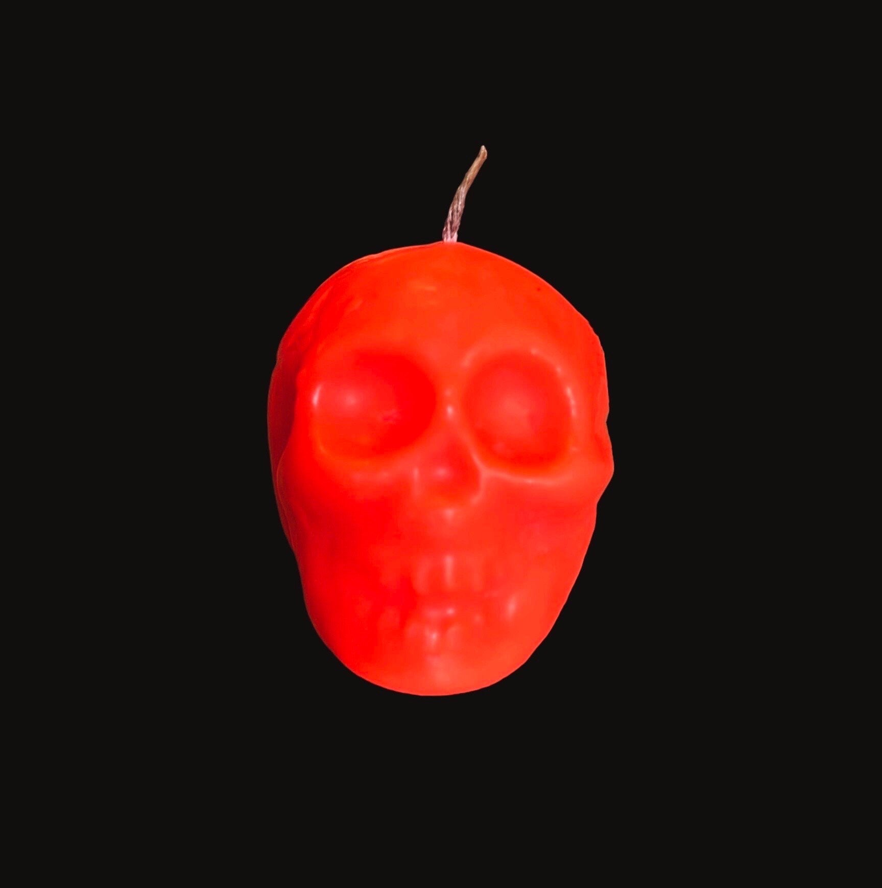 Small Neon Skull Candle + Love + Money + Luck + Hoodoo + Conjure + Witchcraft