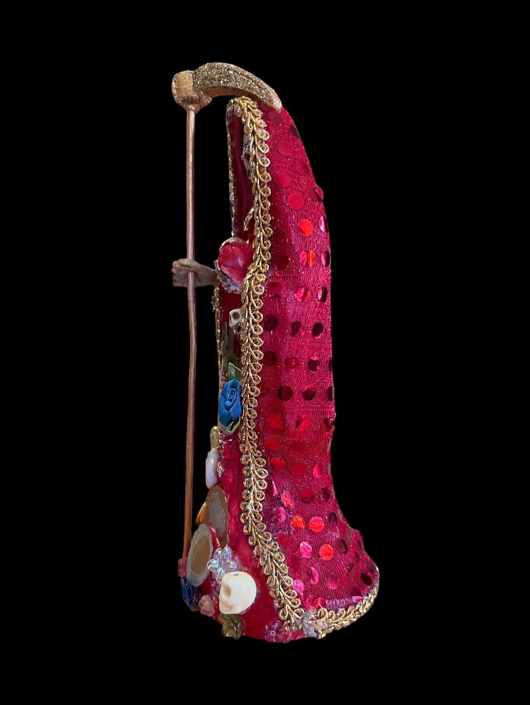 Santa Muerte Roja Statue + 8” + Love + Money + Fixed and Baptized on Feast Day