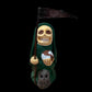 Santa Muerte Verde Statue + Green + Mictecacihuatl + Mictlantecihuatl + Traditionally Crafted from Mexican Clay + 1 of Kind + Made in Mexico
