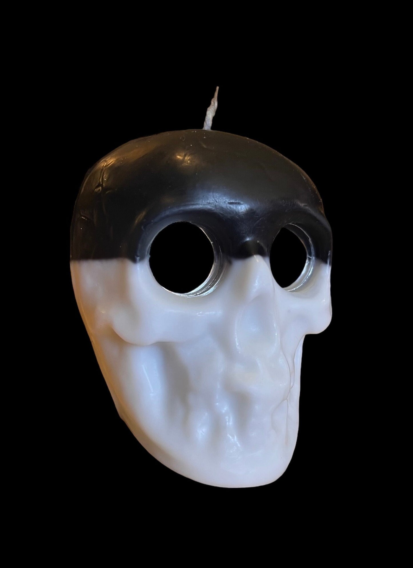 Two-tone Skull Candle with Mirror Eyes + Reversing + Uncrossing + Revealing + Mirror Work + Baron del Cemeterio