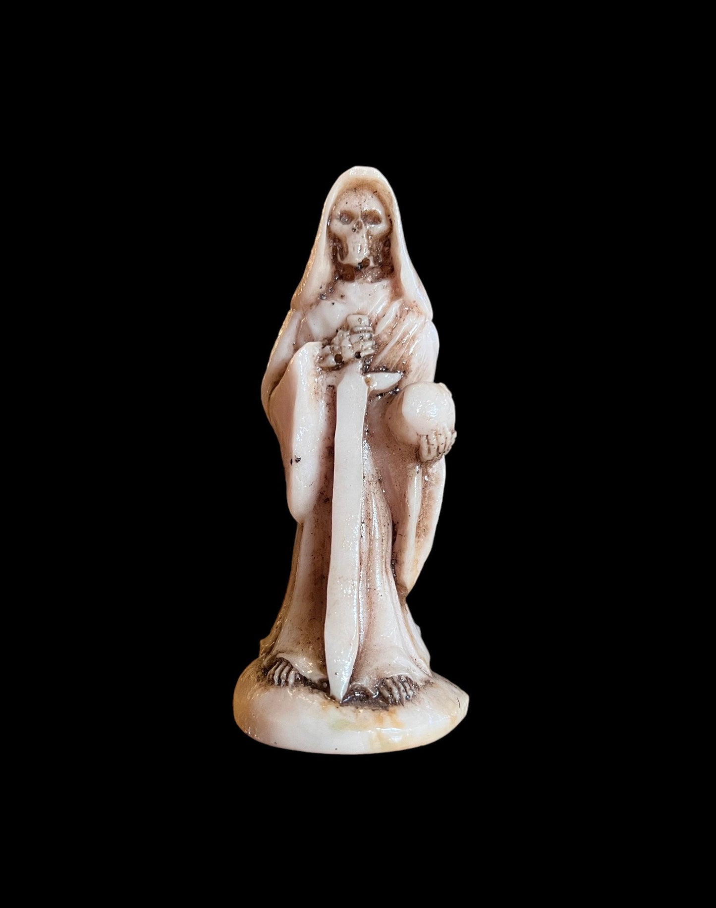 Santa Muerte Justicia de Hueso Statue + Justice + Baptized + Blessed + Fixed + Made in Mexico