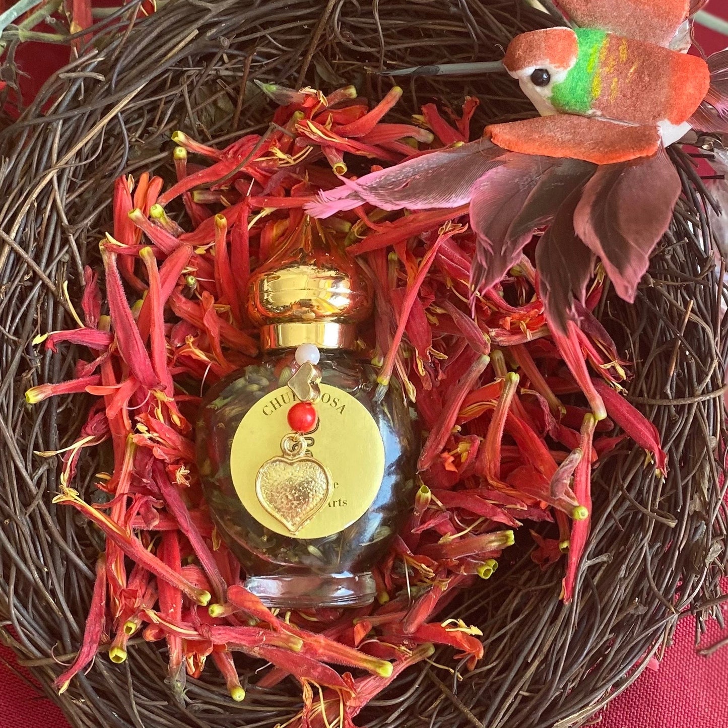 AUTHENTIC Chuparrosa Oil! Wildcrafted Ingredients! Traditional Brujeria + Chuparosa + Sweet Love + Friendship + Abundance + Luck + Colibrí