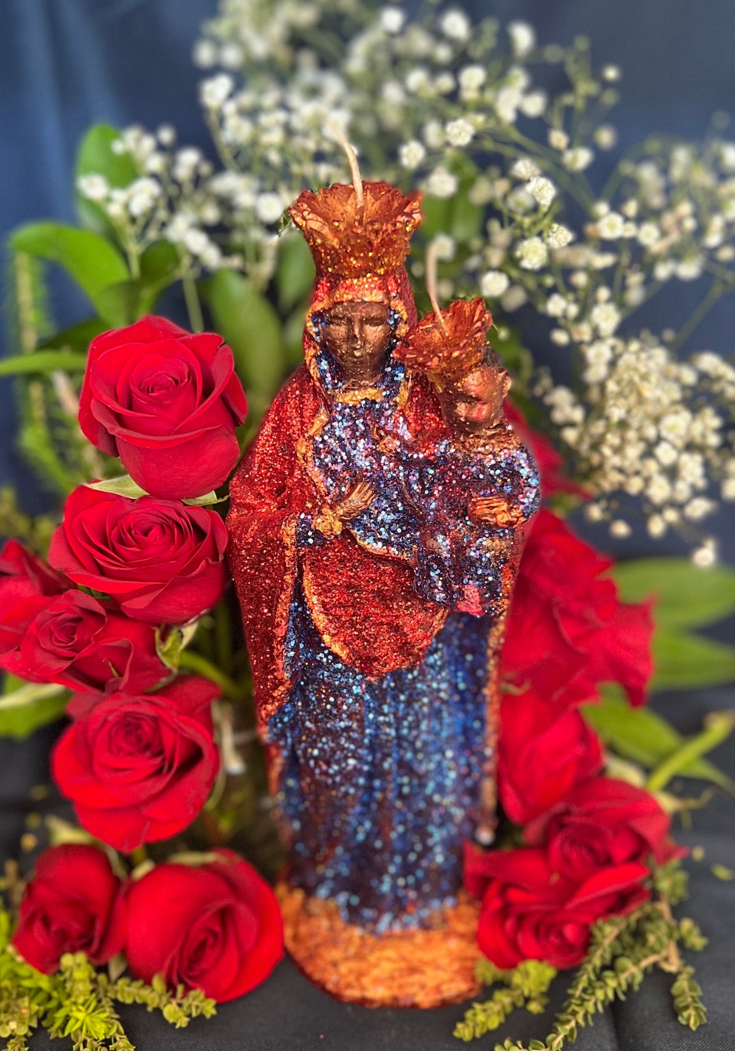 Large Ezili Danto Candle + Erzulie Dantor + Zilí Dantó + 24K Gold + Protection + Justice + Lesbian + Transgender + Mother + Cleansed & Fixed