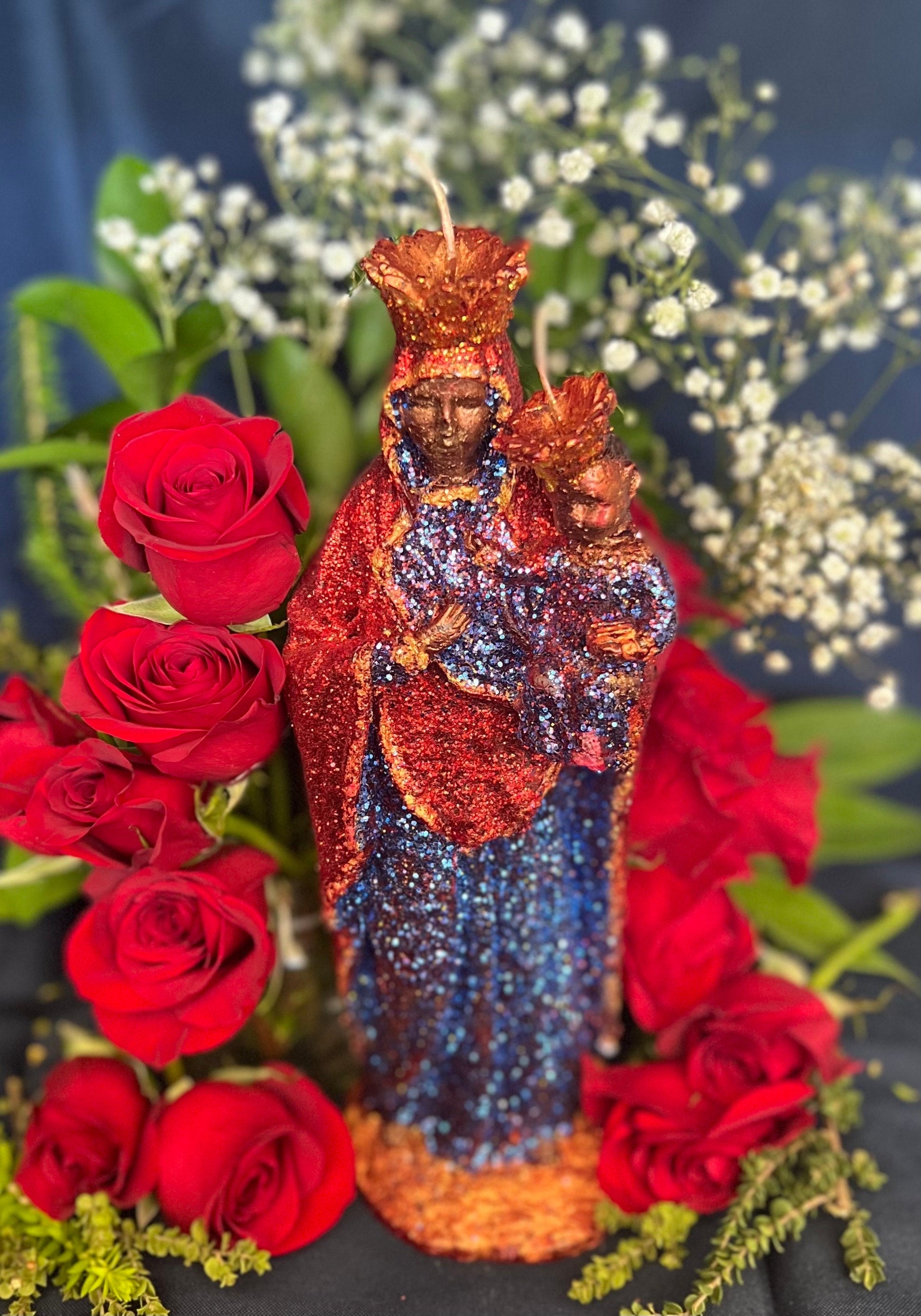 Large Ezili Danto Candle + Erzulie Dantor + Zilí Dantó + 24K Gold + Protection + Justice + Lesbian + Transgender + Mother + Cleansed & Fixed