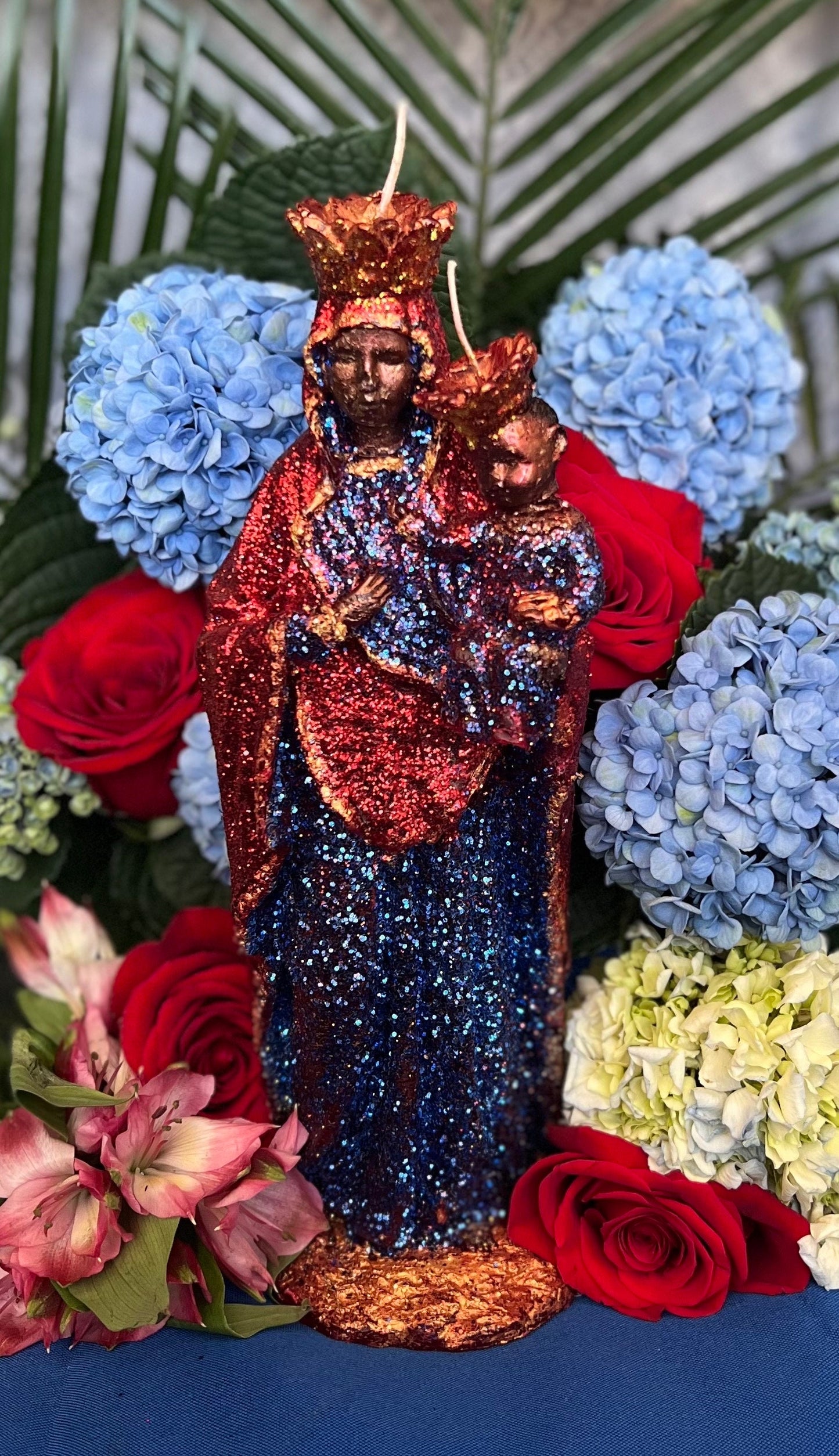 Large Ezili Danto Candle + Erzulie Dantor + Zilí Dantó + 24K Gold + Protection + Justice + Lesbian + Transgender + Mother + Cleansed & Fixed