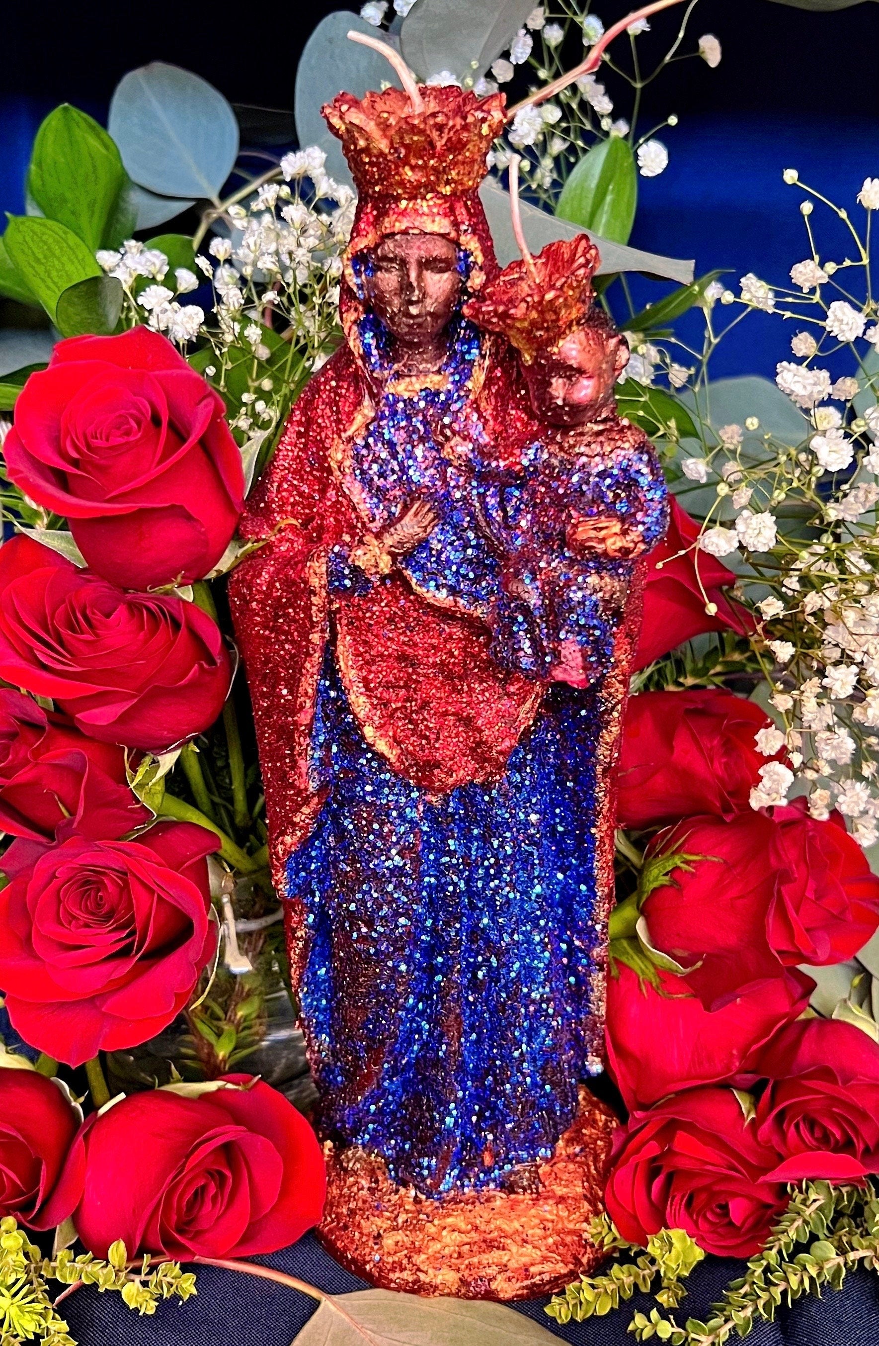 Large Ezili Danto Candle + Erzulie Dantor + Zilí Dantó + 24K Gold + Protection + Justice + Lesbian + Transgender + Mother + Cleansed & Fixed