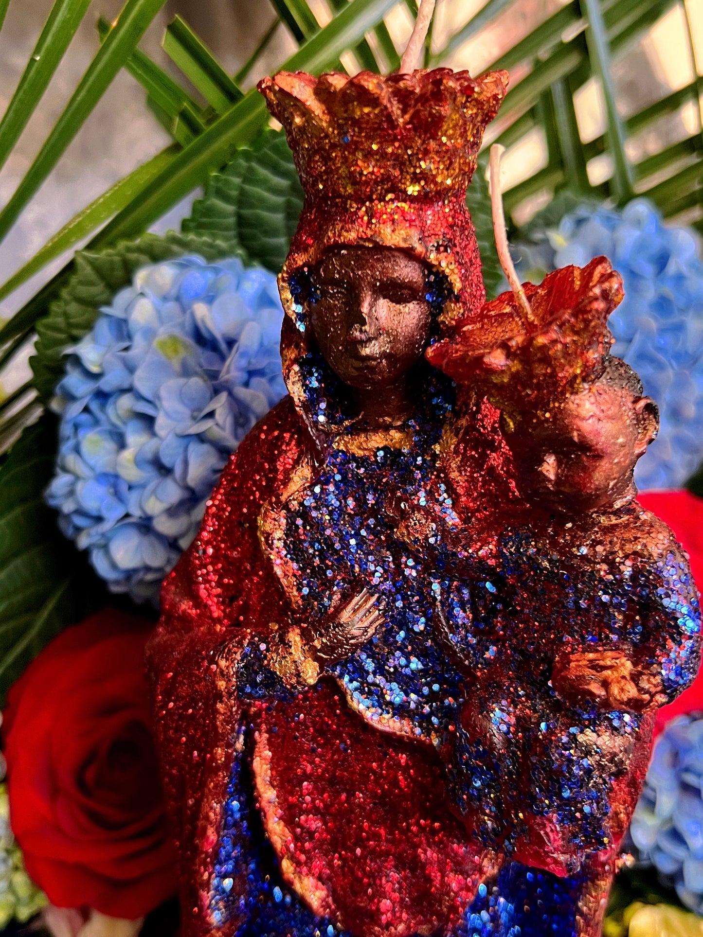 Large Ezili Danto Candle + Erzulie Dantor + Zilí Dantó + 24K Gold + Protection + Justice + Lesbian + Transgender + Mother + Cleansed & Fixed