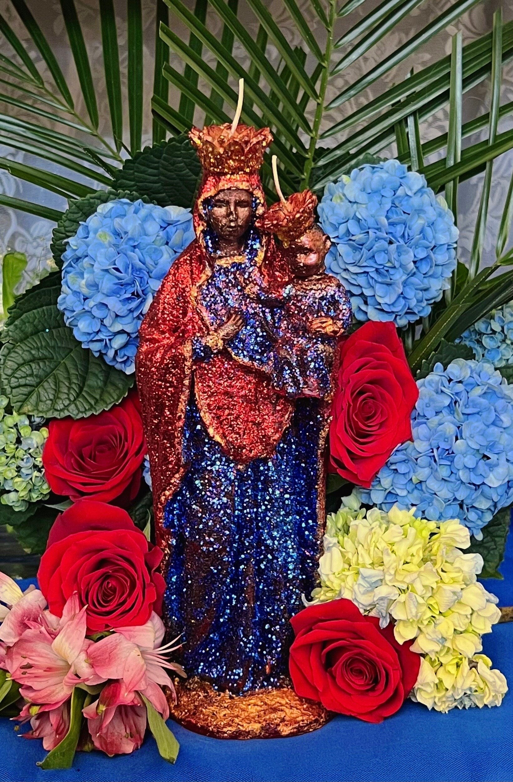 Large Ezili Danto Candle + Erzulie Dantor + Zilí Dantó + 24K Gold + Protection + Justice + Lesbian + Transgender + Mother + Cleansed & Fixed