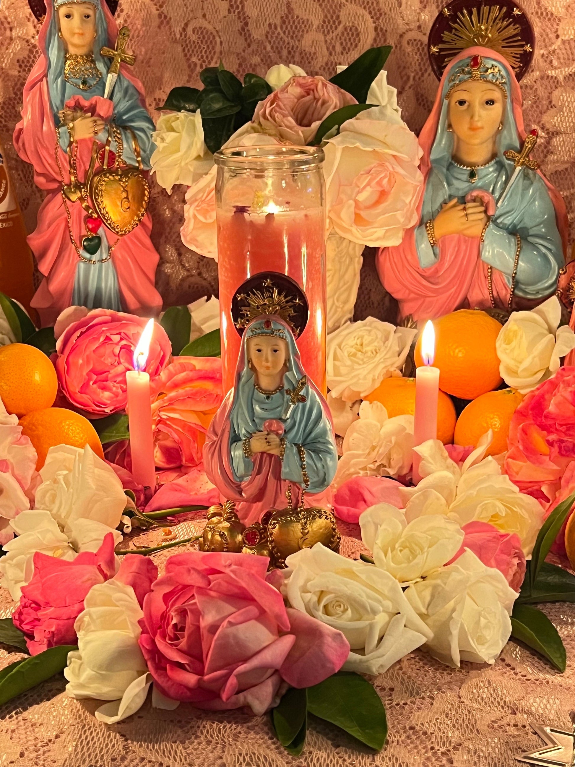 Metresili Vigil Candle + Love + Abundance + Psychic Ability + Fixed and Blessed + Metres Ezili Freda