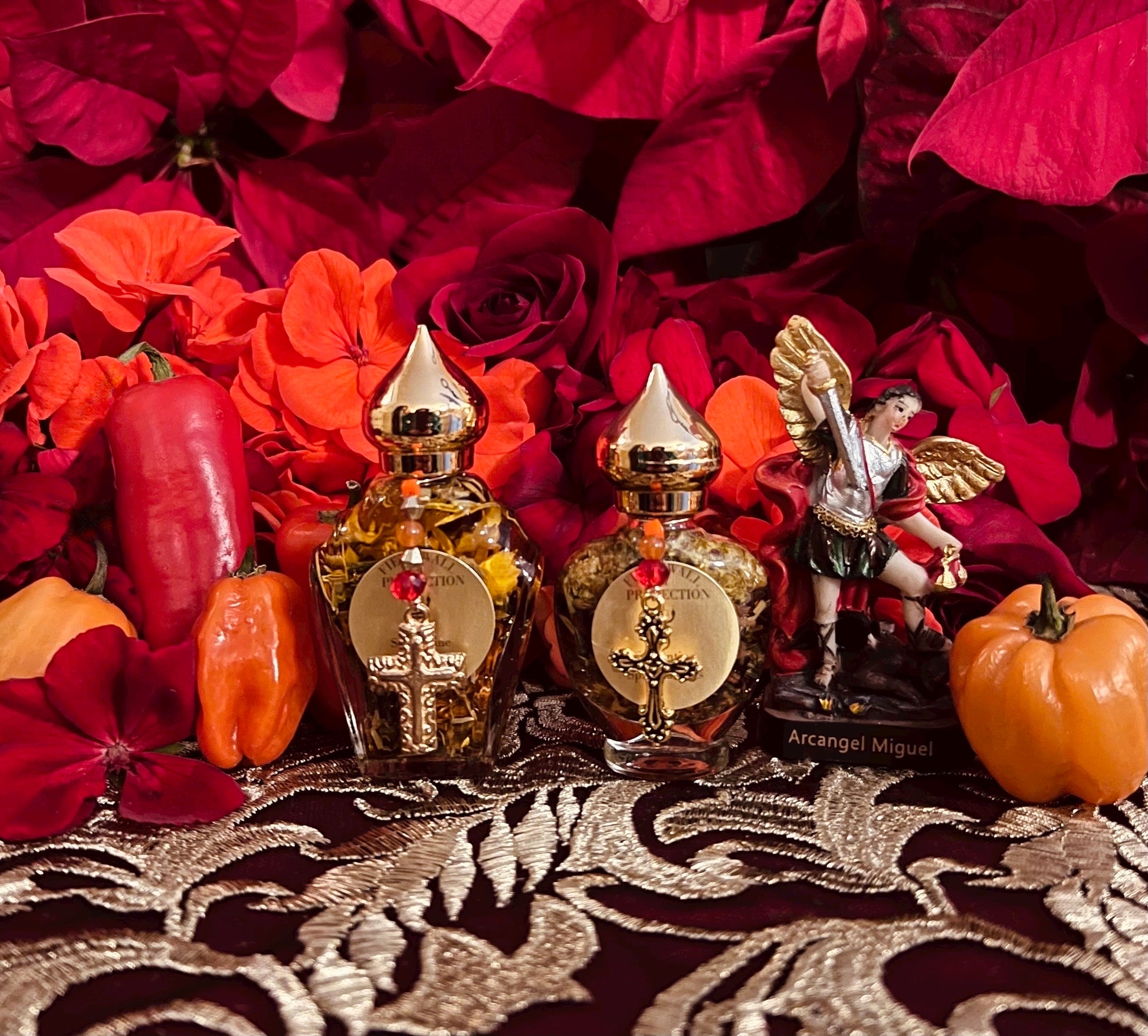 Fiery Wall of Protection Oil + Protection Against Negativity, Hexes, Jinxes, Curses, Evil Eye + Archangel Michael + Saint Michael