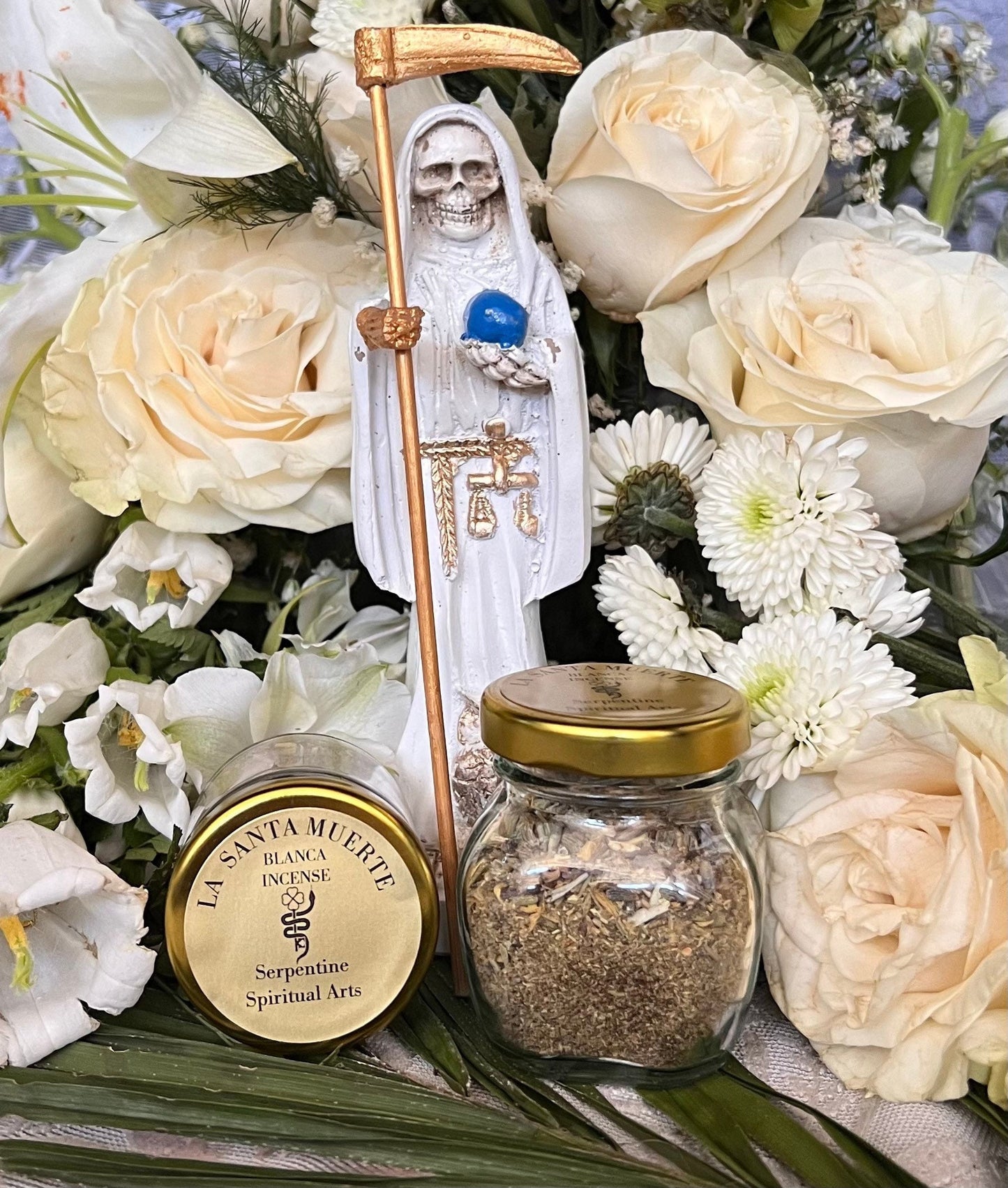 Santa Muerte Blanca Incense + Hand Blended + Sahumerio + Cleansing + Healing + Blessing + Balance