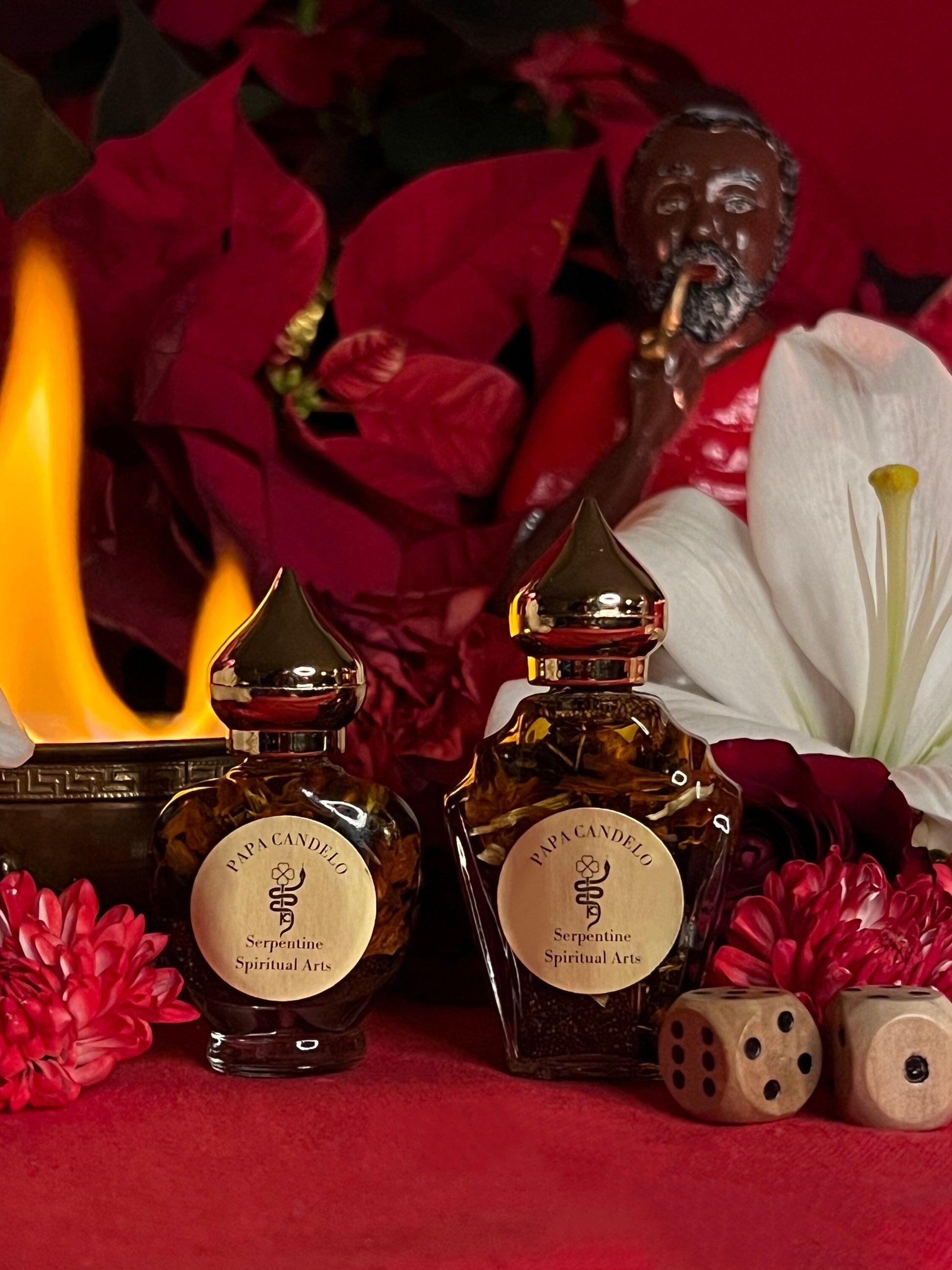 Papa Candelo Cedife Oil + Luck + Money + Protection + Wisdom + Healing + Breaking Hexes + 24K Gold + San Carlos + Saint Charles Borromeo