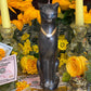 Large Cat Candle + Painted + Hoodoo + Conjure + Gato Negro