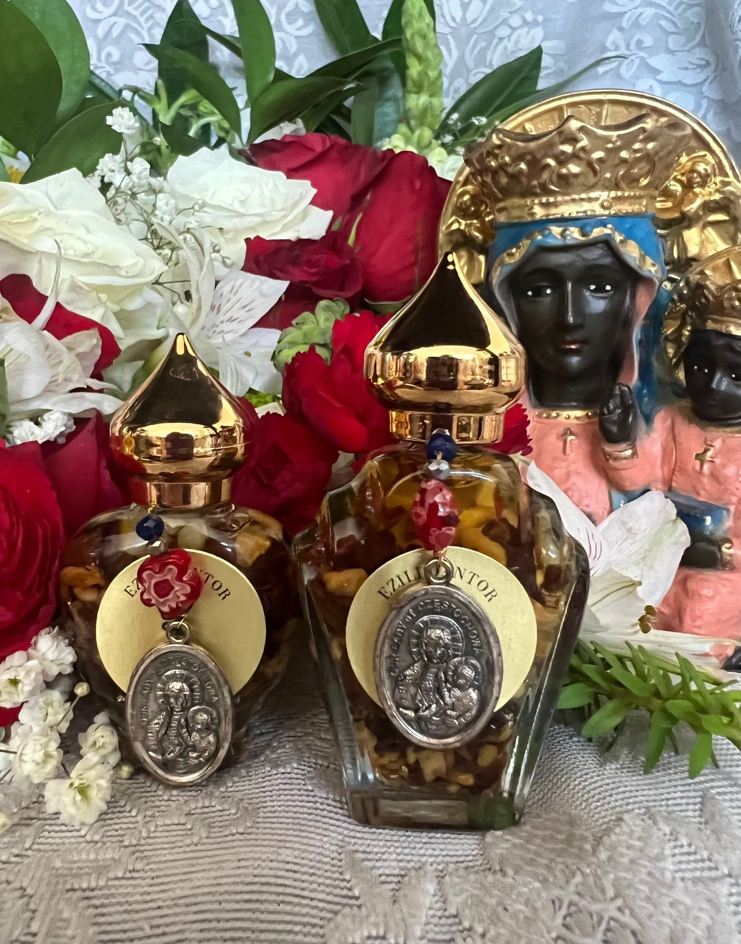 Ezili Danto Oil + Protection + Justice + Domination + Medal Blessed by Pope + Zilí Dantó + Erzulie Dantor