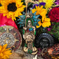 Santa Muerte Azteca Statue + 24K Gold + Baptized + Fixed + Made in Mexico