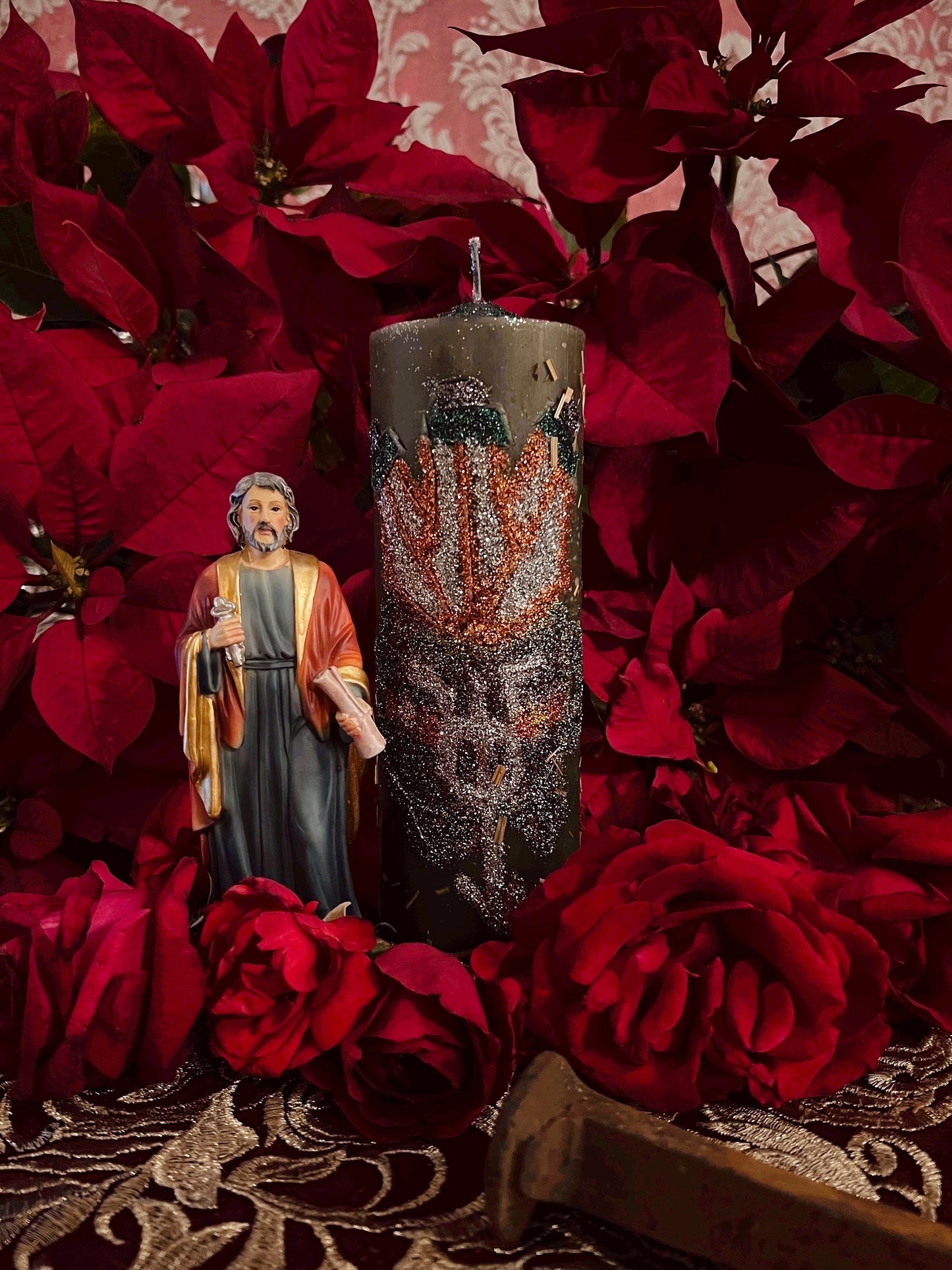 Ogun Hand-Carved Candle + War + Career + Overcome Obstacles and Enemies + Safe Travels + Healing + Technology + Santeria + Regla de Ocha