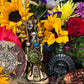 Santa Muerte Azteca Statue + 24K Gold + Baptized + Fixed + Made in Mexico