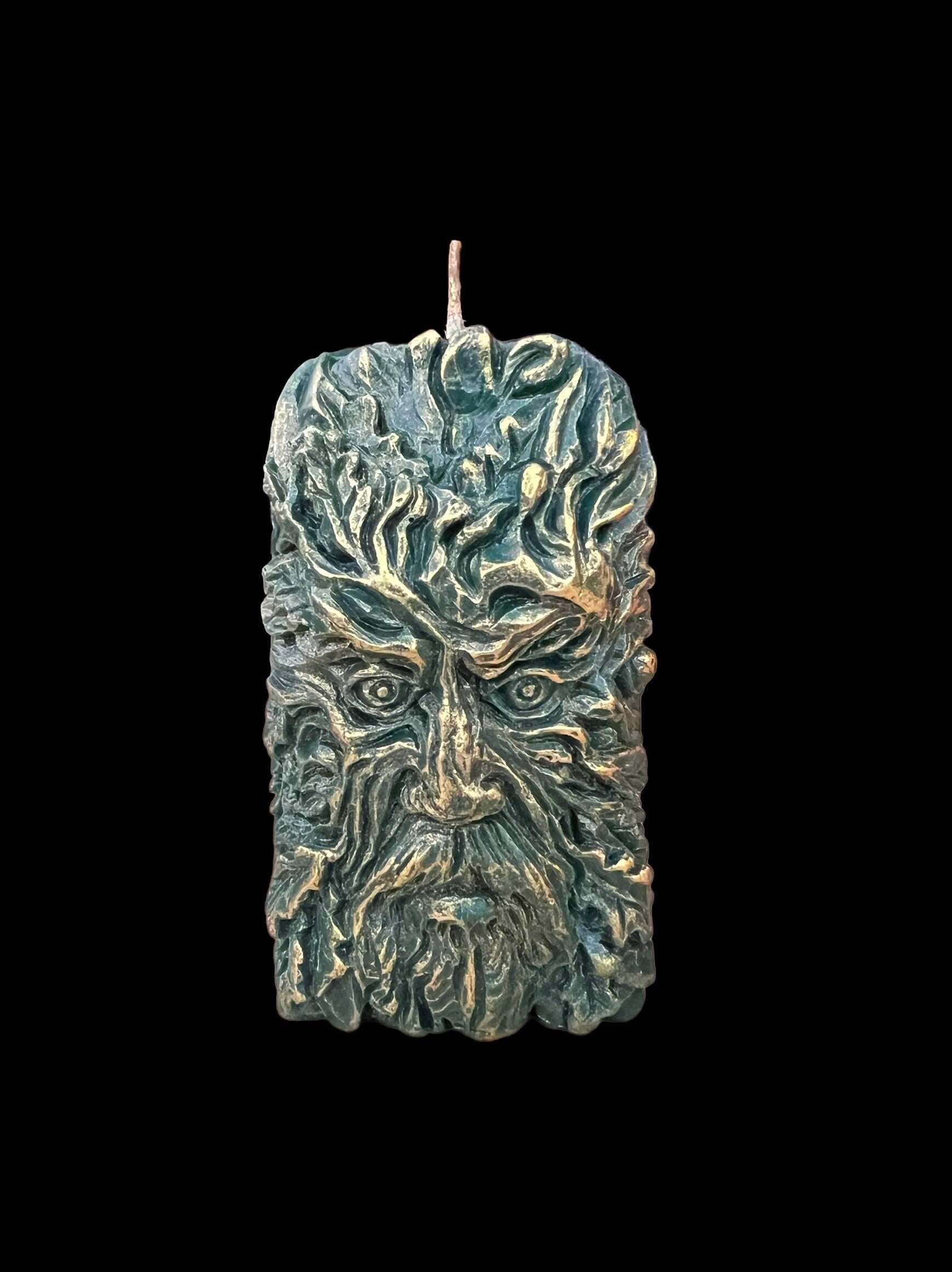 Forest Spirit Square Candle + Gran Bwa + Vodou + Witch + Green Man + Gran Bois + Hand Poured + Cernunnos