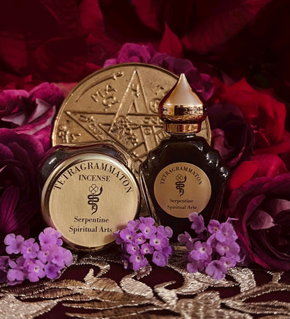 Tetragrammaton Incense & Oil Set + Aleister Crowley Recipe + Ritually Charged + Ceremonial Magick + Sorcery + Pentagram of Solomon + Purify