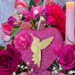 Chuparrosa Heart Candle + Blessed + Fixed + 24K Gold Leaf + Love + Friendship + Abundance + Luck + Chuparosa + Colibrí