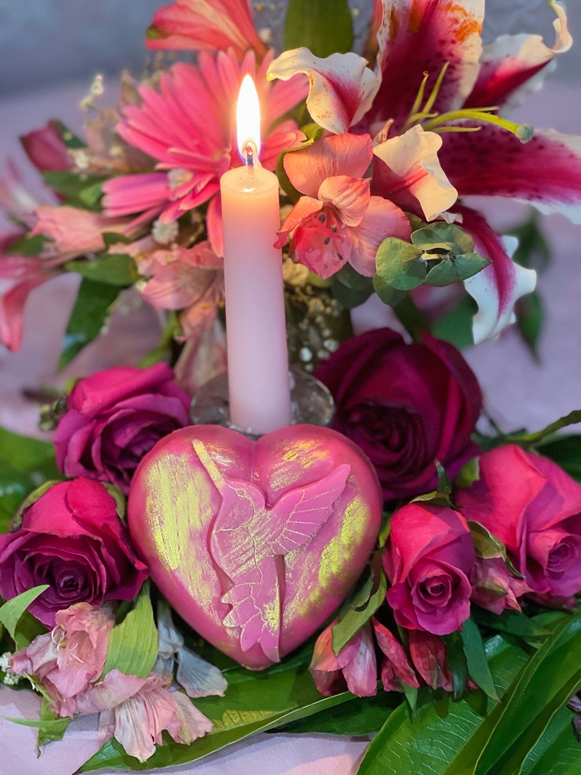 Chuparrosa Love & Abundance Soap + Luck + Blessed + Fixed with Real Flowers + 24K Gold Leaf + Handcrafted + Chuparosa + Colibrí