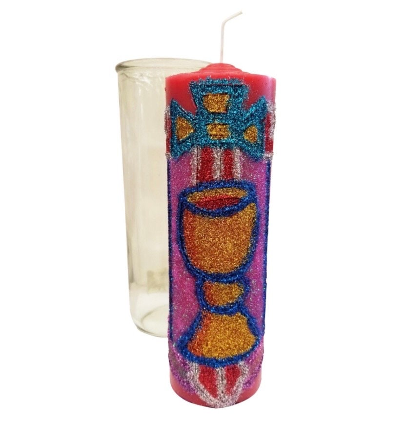 Saint Barbara Protection Hand-Carved Candle + Victory + Justice + Students