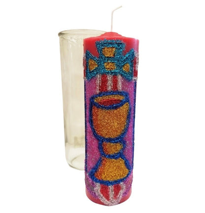 Saint Barbara Protection Hand-Carved Candle + Victory + Justice + Students