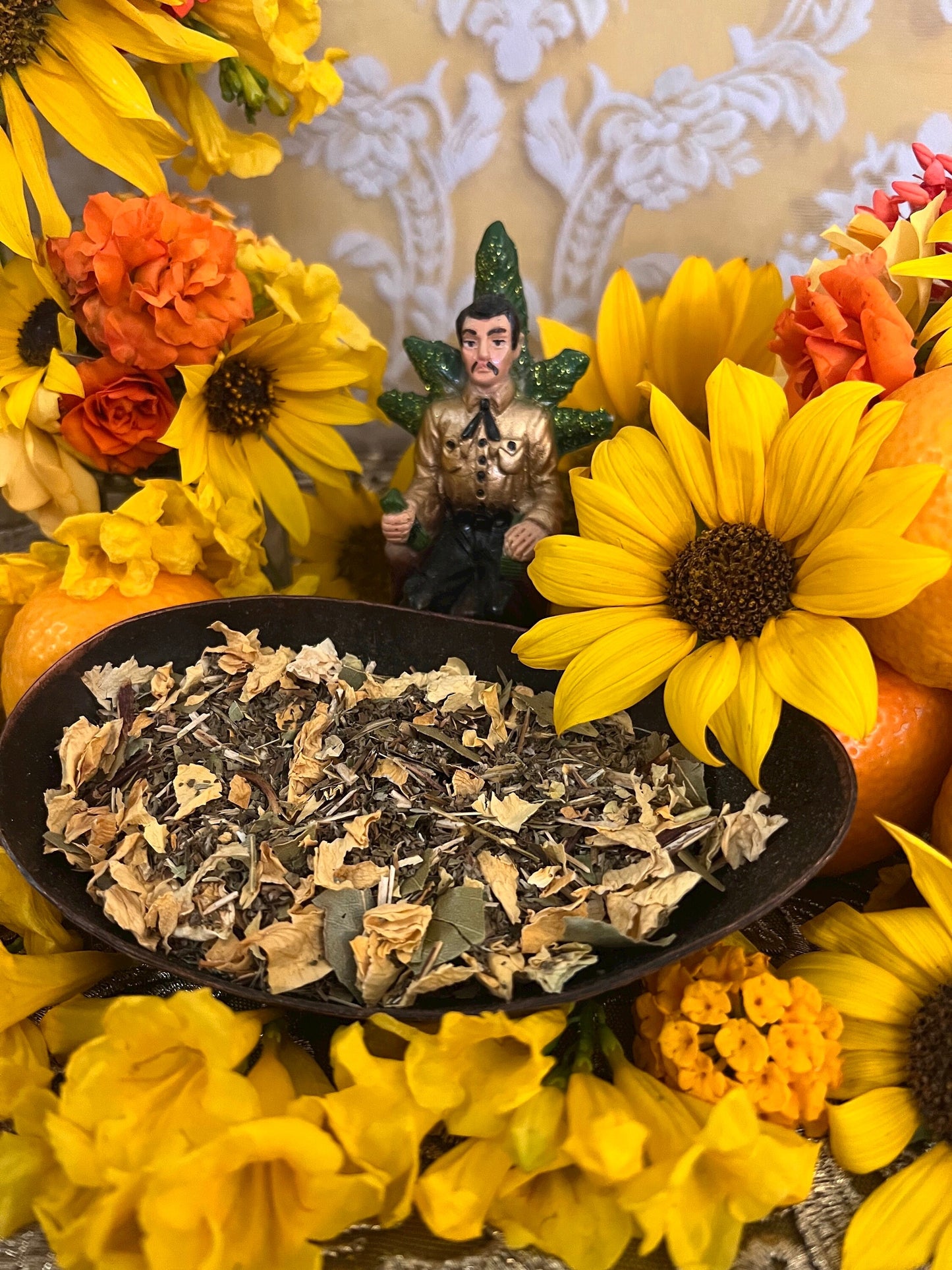 Jesus Malverde Herbs + Candle Dressing + Money + Protection + Healing + Blessing + Blessed