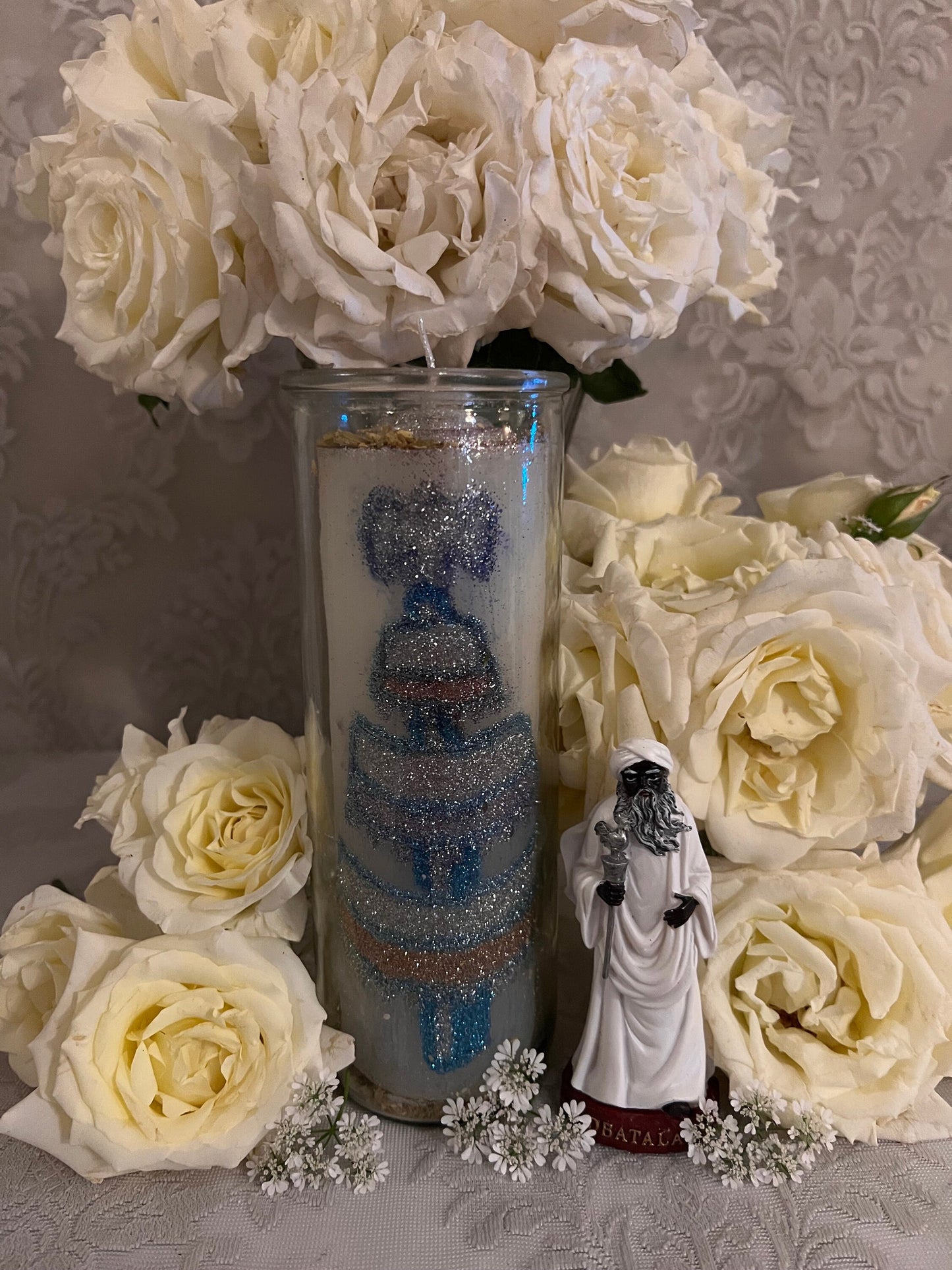 Obatala Hand-Carved Candle + Peace + Wisdom
