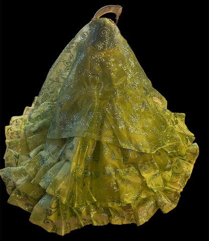 12” Santa Muerte Verde Statue with Dress + Green + Money + Legal Issues + Justice + Baptized + Fixed + Made in Mexico + 24K Gold Leaf