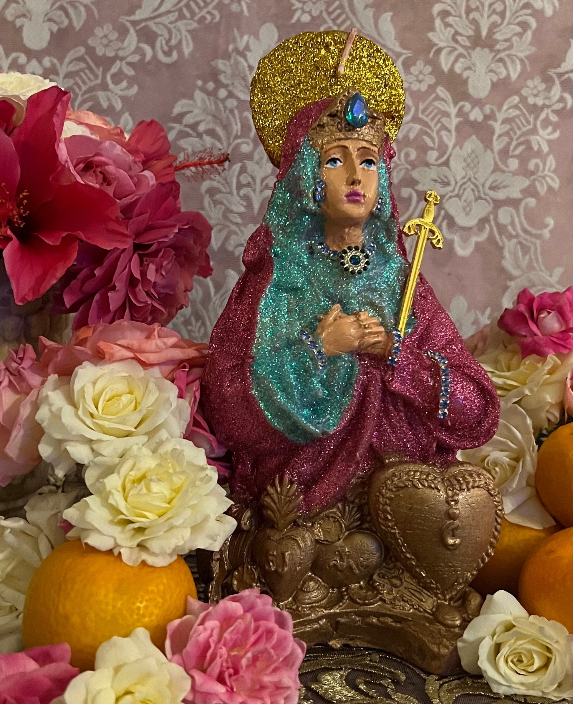 Large Metresili Bust Candle + Love + Luxury + Prosperity + Fame + Beauty + Blessed + Fixed + 24K Gold + Metres Ezili Freda