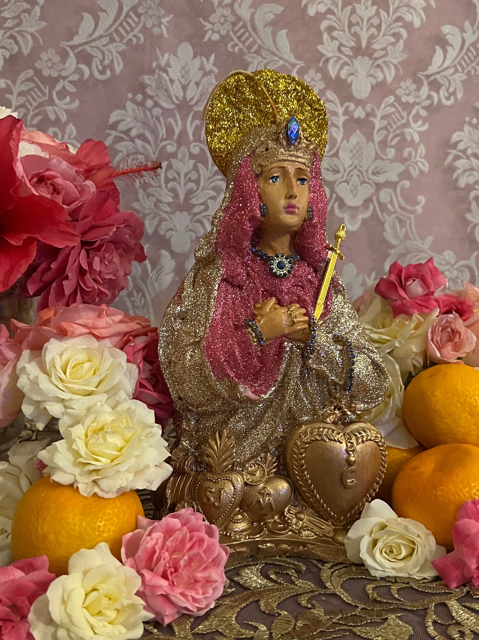 Large Metresili Bust Candle + Love + Luxury + Prosperity + Fame + Beauty + Blessed + Fixed + 24K Gold + Metres Ezili Freda