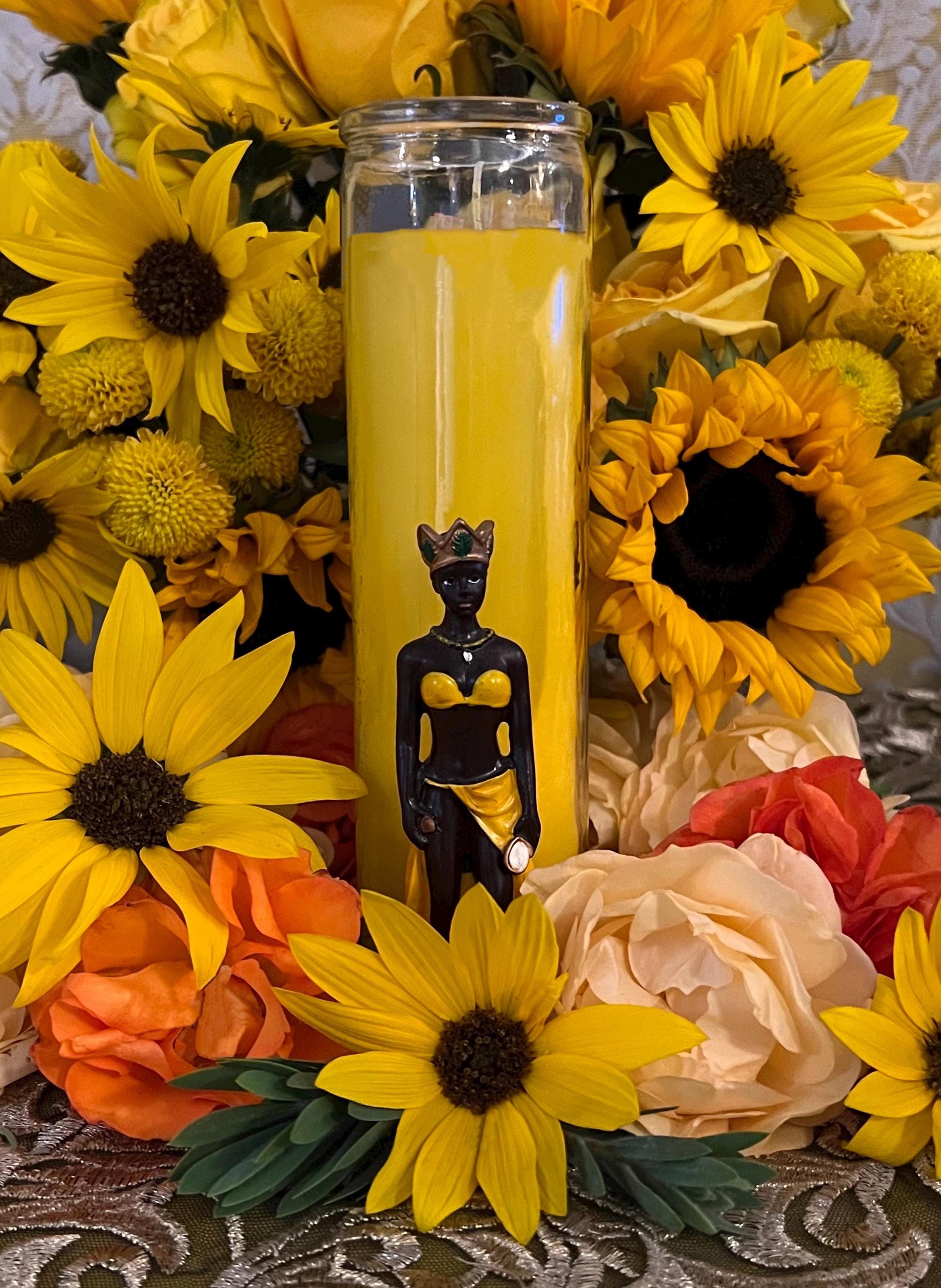 Oshun Vigil Candle + Love + Abundance + Fixed and Blessed
