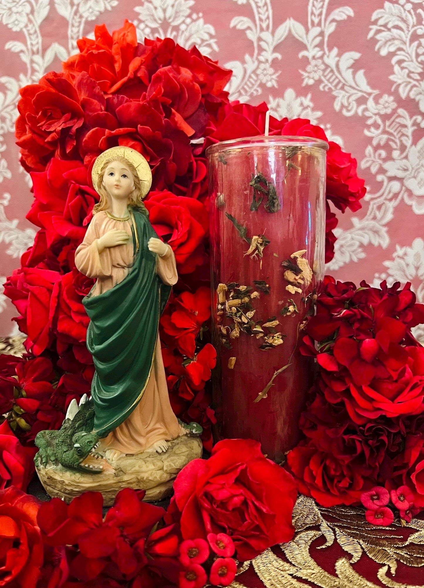 Saint Martha the Dominator Vigil Candle + Dominate a Lover, Friend, Boss, Family Member, & Enemies + Bring Back Lover + Fixed + Blessed