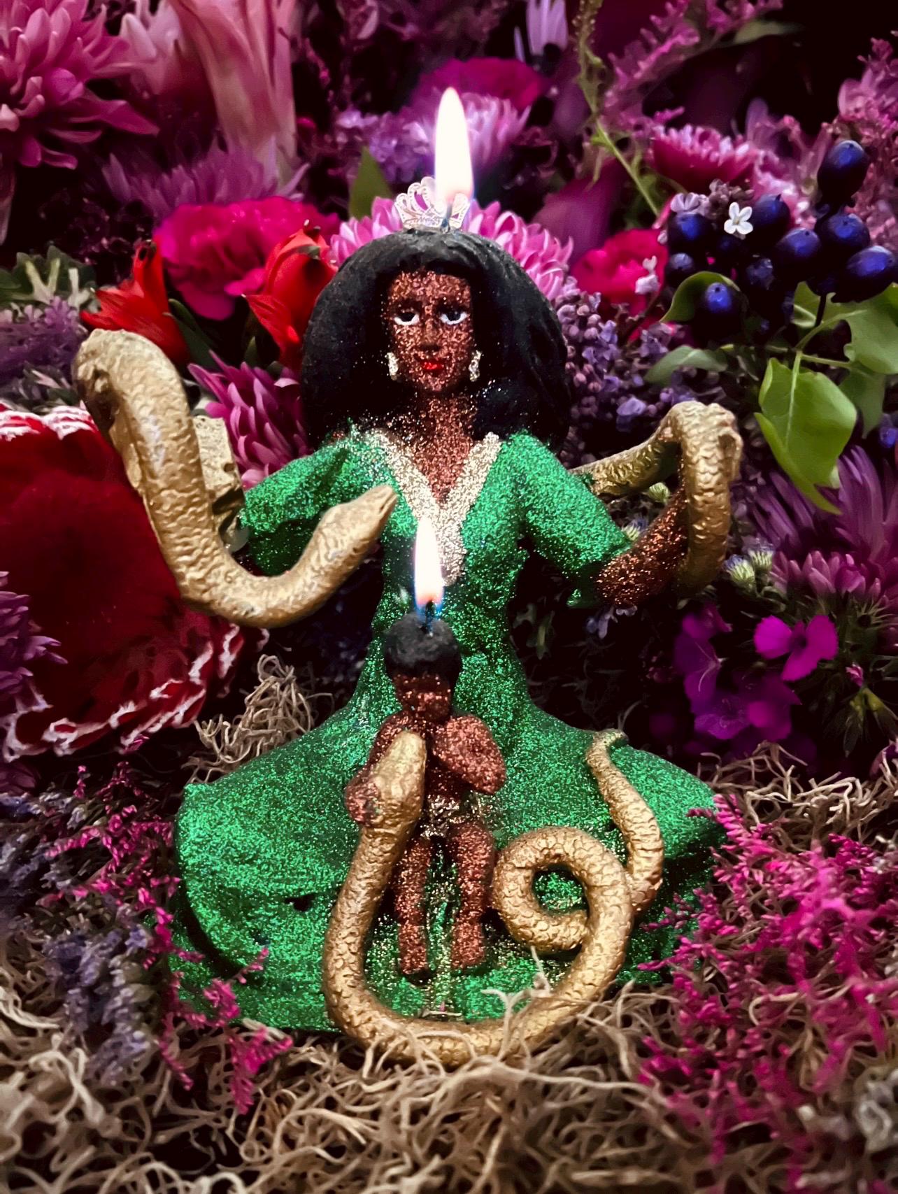 Filomena Lubana Figure Candle + Domination + Cleansed & Fixed + Santa Marta la Dominadora + Marta la Culebra + Saint Martha the Dominator