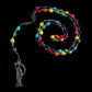 Santa Muerte Siete Colores Rosary + Siete Potencias + Blessed + All-Purpose + Sterling Silver Plated Chain + Handcrafted + Rosario