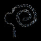 Santa Muerte Negra Rosary + Protection + Reversing + Black + Blessed + Sterling Silver Plated Chain + Handcrafted + Rosario