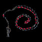 Santa Muerte Reversing Rosary + Red & Black Robes + Blessed + Sterling Silver Plated Chain + Handcrafted + Domination + Amarres + Binding