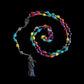 Santa Muerte Siete Colores Rosary + Siete Potencias + Sterling Silver Plated Chain + Handcrafted + Rosario