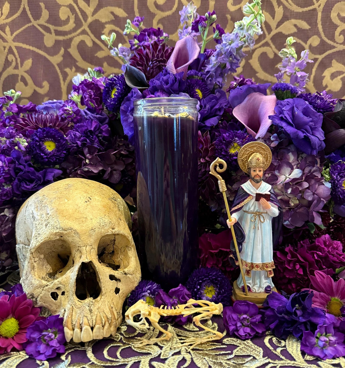 Saint Cyprian Vigil Candle + Necromancy + Witchcraft + Sorcery + Occult + Road Opening + Protection + Mastery + Domination + Healing + Curse