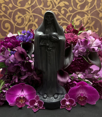 Santa Muerte Negra Candle + Protection + Binding + Reversing + 24K Gold