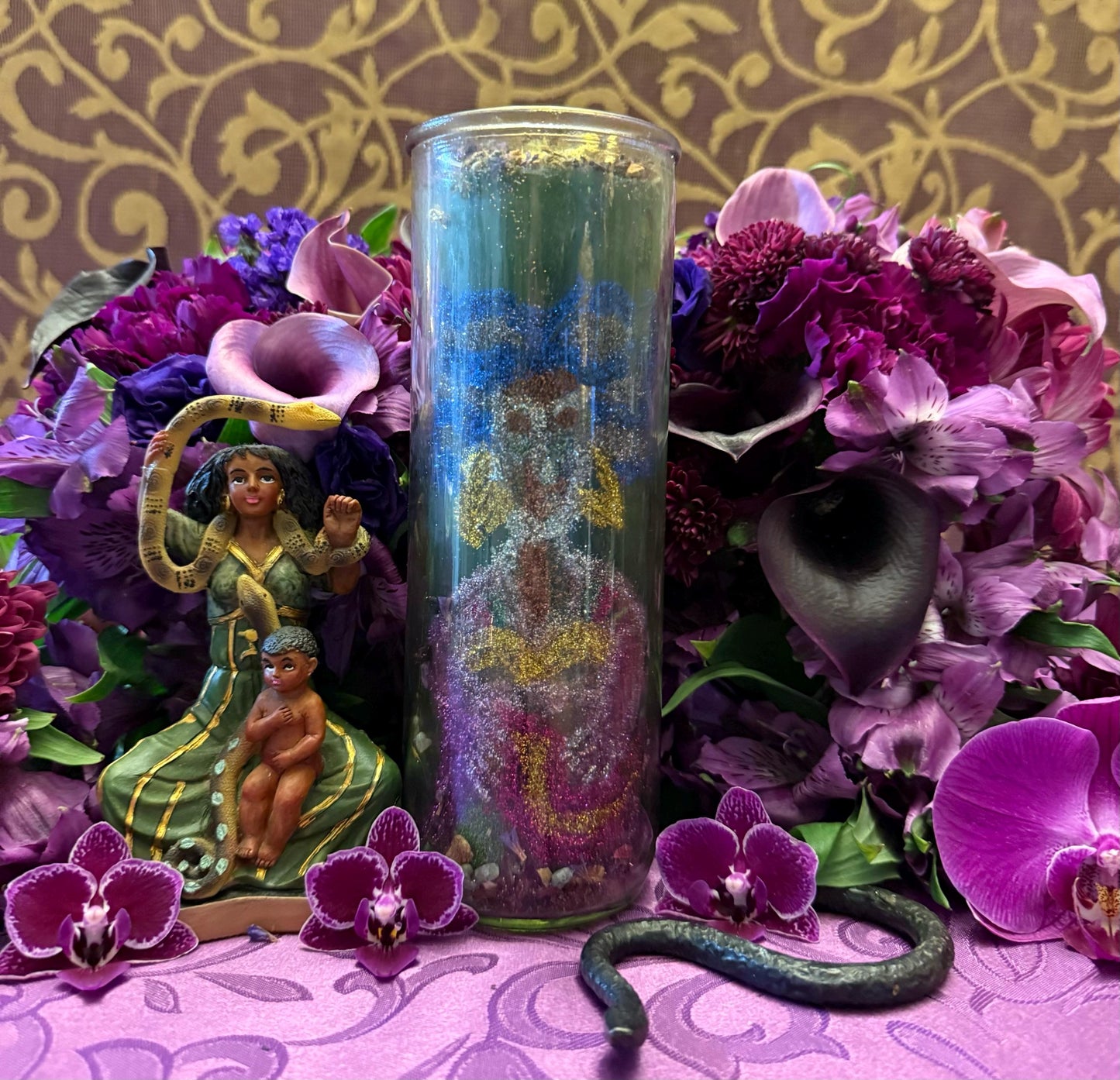Filomena Lubana Hand-Carved Candle + Domination + Santa Marta la Dominadora + Marta la Culebra + Saint Martha the Dominator + Dominatrix
