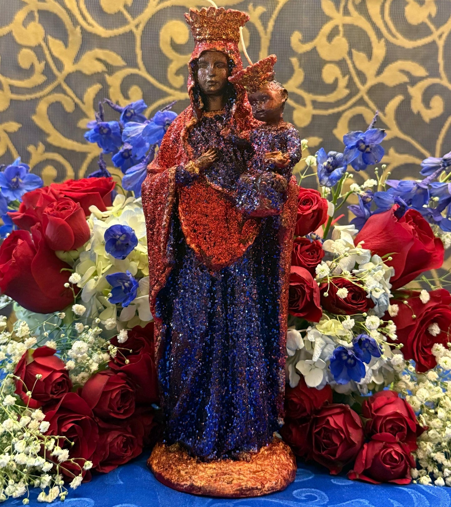 Large Ezili Danto Candle + Erzulie Dantor + Zilí Dantó + 24K Gold + Protection + Justice + Lesbian + Transgender + Mother + Cleansed & Fixed