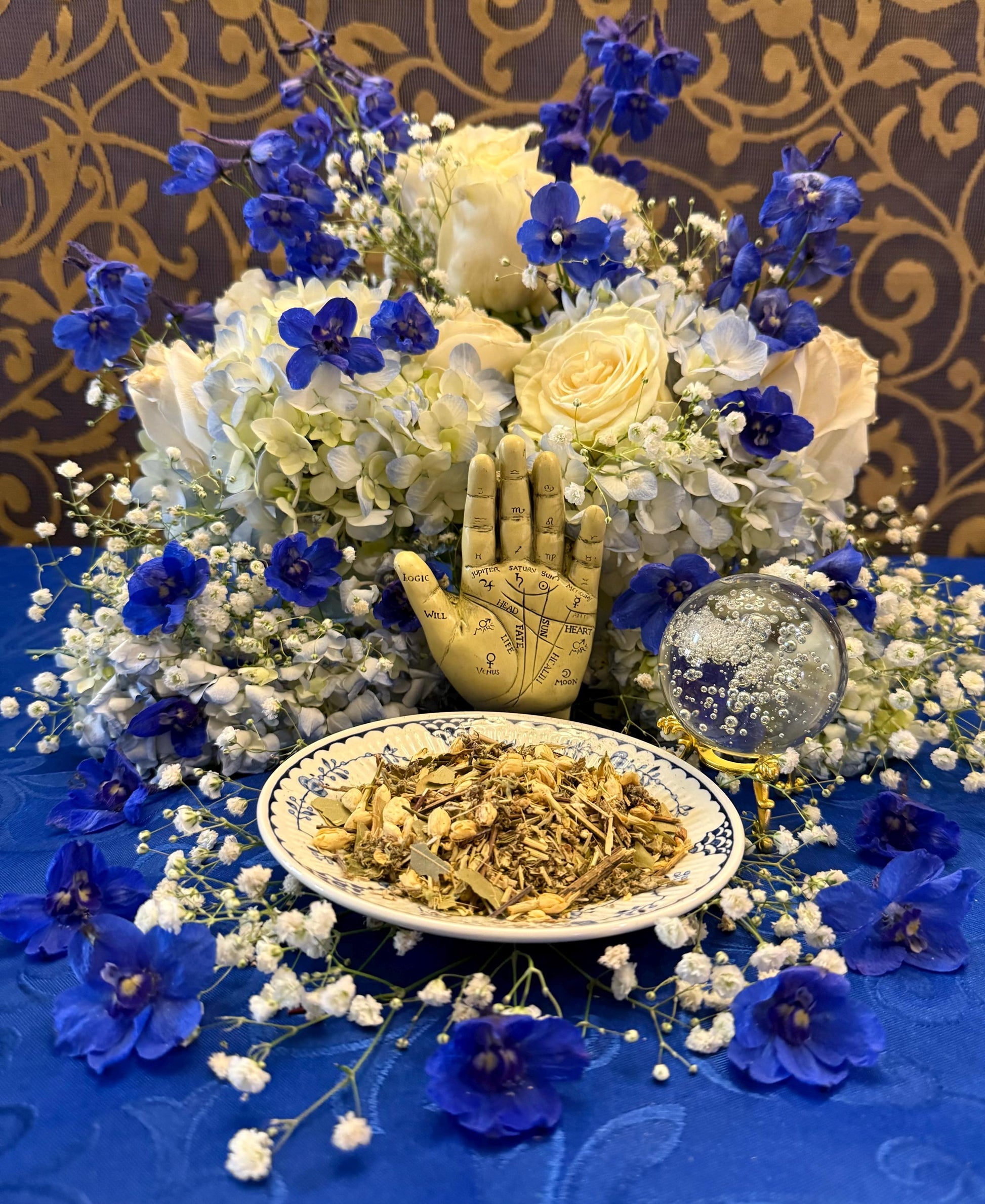 Psychic Vision Flowers and Herbs + Candle Dressing + Blessed
