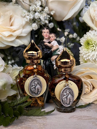 Papa Legba Oil + Open Roads + Protection + Cleansing + Saint Anthony + Medal on Large Bottle Blessed by Pope