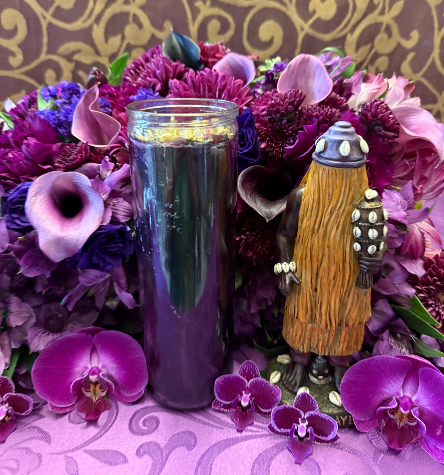 Babalú Ayé Vigil Candle + Saint Lazarus + 24K Gold + Obalúayé + San Lazaro + Healing + Health + Disease