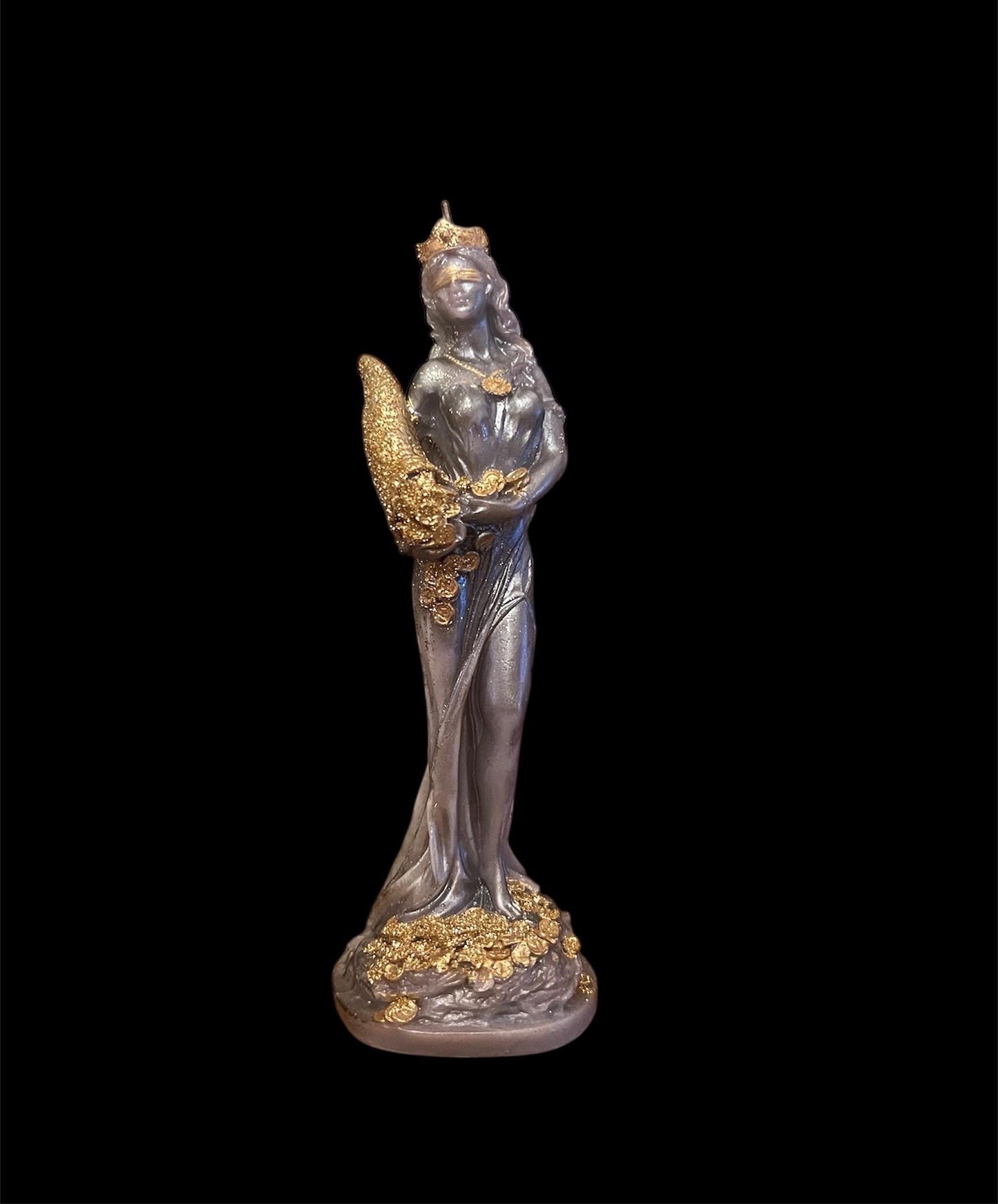 La Fortuna Fixed Candle + Tyche + Abundantia + Luck + Money Drawing + 24K Gold Leaf + Roman & Greek Goddess