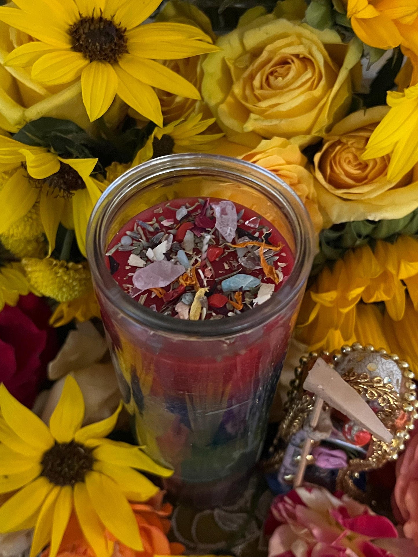 Santa Muerte Siete Potencias Fixed Candle + All-Purpose + Love + Money + Luck + Road Opening + LGBTQ+
