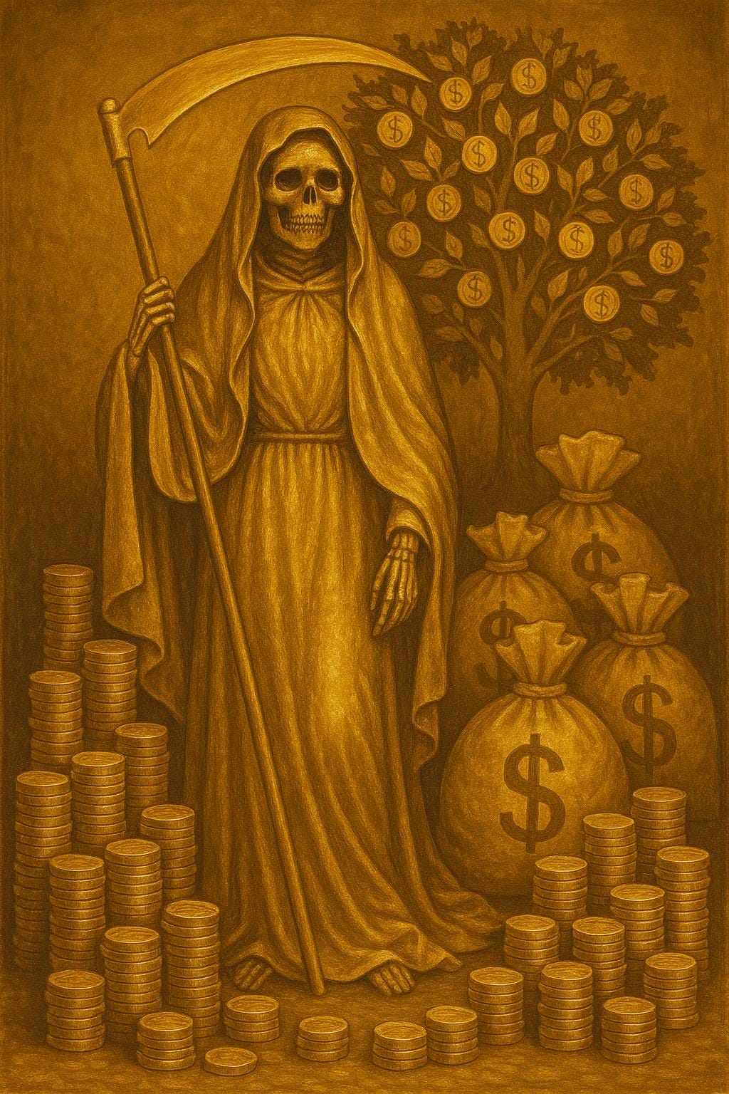 Santa Muerte Dorada Money Amulet + Prosperity + Career + Success + Money + Luck + Business Elevation + Gambling + Amuleto + Gold + Oro
