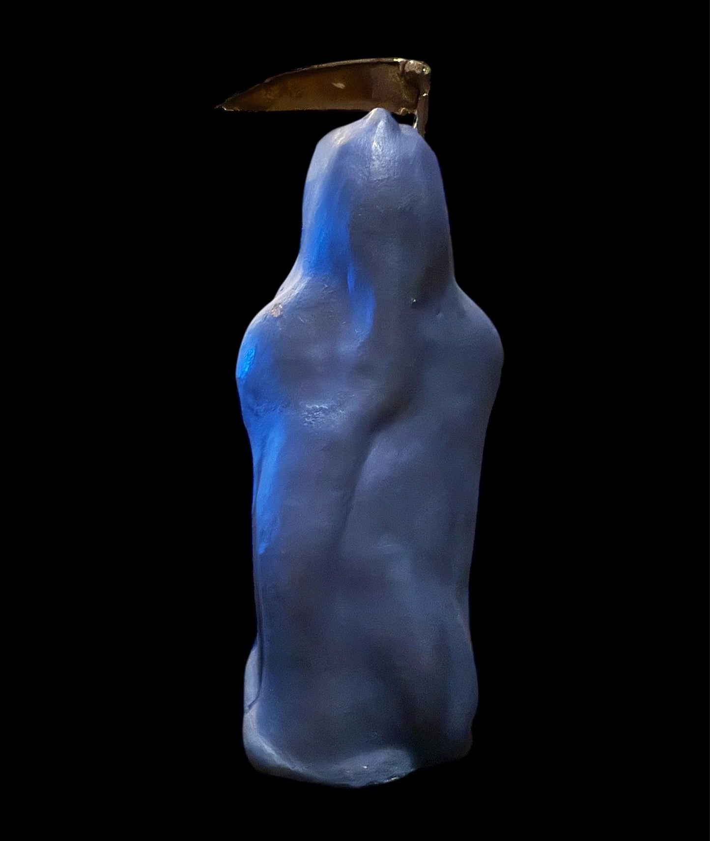 Santa Muerte Azul Statue + Blue + Mictecacihuatl + Mictlantecihuatl + Traditionally Crafted from Mexican Clay + 1 of a Kind + Made in Mexico